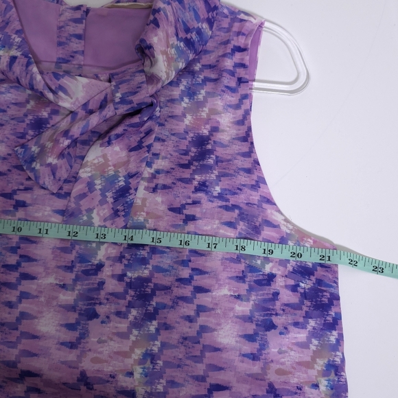 Soft Surroundings Adrie Top Purple Orchid Soft TieCollar Size Large - Picture 5 of 9